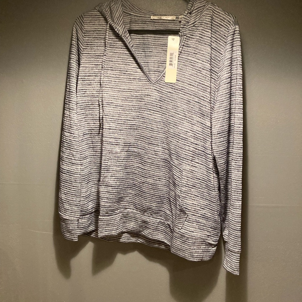 Cyrus Vneck striped hoodie